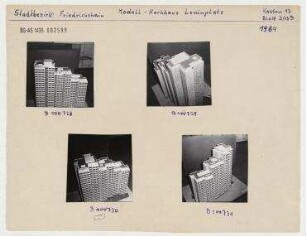Modell: Hochhaus Leninplatz. Berlin, Friedrichshain, Leninplatz (Platz der Vereinten Nationen)/Leninallee (Landsberger Allee)