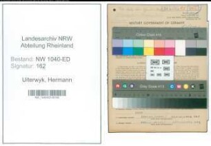 Entnazifizierung Hermann Uiterwyk , geb. 05.12.1922 ()