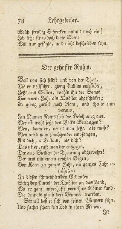 Der gehoffte Ruhm