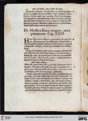 De Mystica Isiace imaginis interpretatione. Cap. XXIII