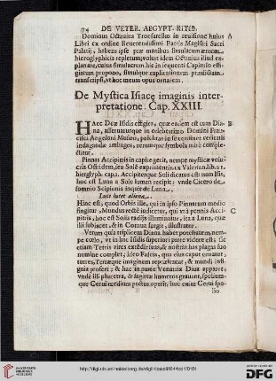 De Mystica Isiace imaginis interpretatione. Cap. XXIII