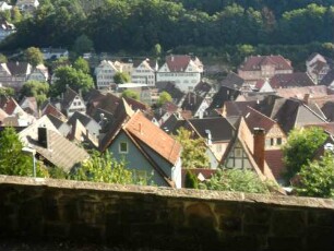 Stadtbild-Ansicht im Osten (von Westen aus dem Zwinger) mit Stadtbild in Übersicht