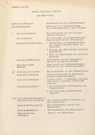 Erstes Trimester 1967/1968