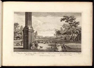 A View from Lord Cobham's Pillar to the Lady's & Grecian Temples.