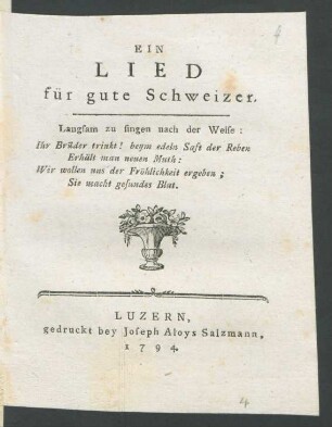 Ein Lied für gute Schweizer
