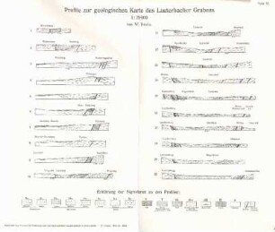 Tafel III. Profile zur geologischen Karte des lauterbacher Grabens 1:25000 von W. Beetz.