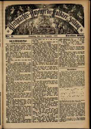 Vierte Ausgabe vom Samstag, den 15. Dezember 1888.