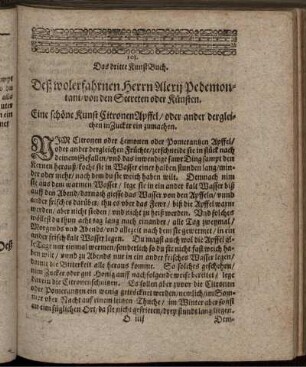 Das dritte KunstBuch. Deß wolerfahrnen Herrn Alexij Pedemontani/ von den Secreten oder Künsten