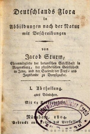 Deutschlands Flora in Abbildungen nach der Natur mit Beschreibungen, 1,4