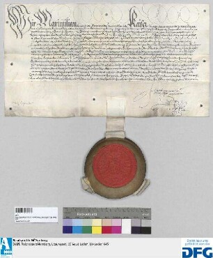 Kaiser Maximilian II. verschreibt dem Ernst Gassner Hofkanzleischreiber 50 fl. Nürnberger Stadtsteuer, die vorher Benedict Schaller besessen hatte, doch ohne Präjudiz für die Freiheiten der Stadt Nürnberg.