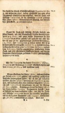Eintheilung derer von dem Hochlöbl. Schwäb. Creyß auf den Beinen habenden 5. Löbl. Infanterie- und 2. Cavallerie-Regimenter. Wie solche schon ehedem auf dem Eßlingischen Hochlöbl. allgemeinen Creyß-Convent in Anno 1742. errichtet ...