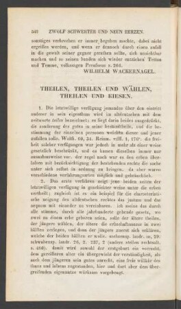 Theilen, Theilen Und Wählen, Theilen Und Kiesen.