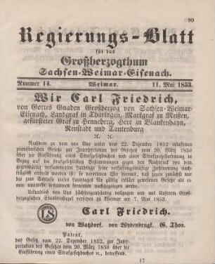 Nr. 14 : 11. Mai 1853