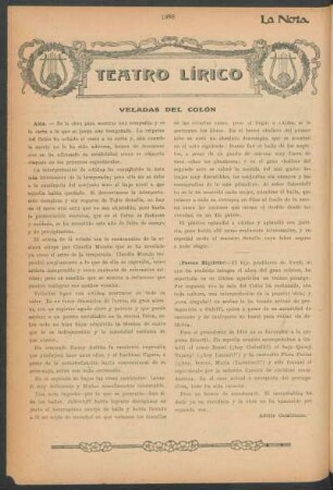 Teatro lírico : Veladas del Colón