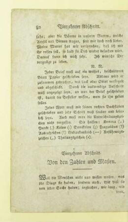 Vierzehnter Abschnitt. Von den Zahlen und Maßen