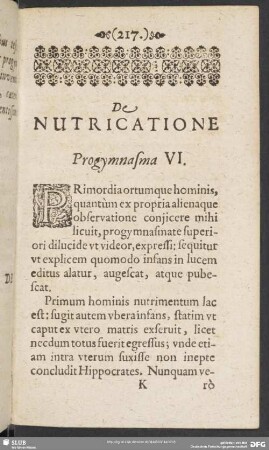 De Nutricatione Progymnasma VI.