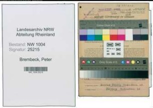 Entnazifizierung Peter Brembeck , geb. 26.08.1898 (Mueller)