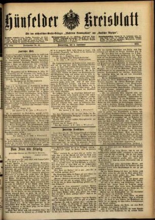 Ausgabe vom Donnerstag, den 04. September 1913.