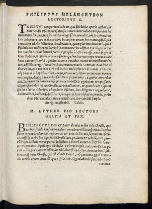 Philippus Melanchthon Lectoribus S.