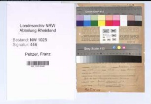 Entnazifizierung Franz Peltzer , geb. 03.03.1902 (Schlosser)