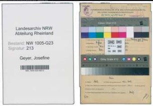 Entnazifizierung Josefine Geyer , geb. 09.06.1892 (Schneiderin)