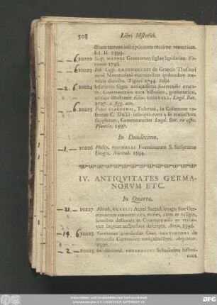 IV. Antiquitates Germanorum Etc.