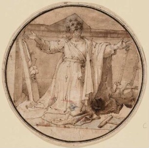 Kniender heiliger Josef mit Hobel, Säge und Bohrer