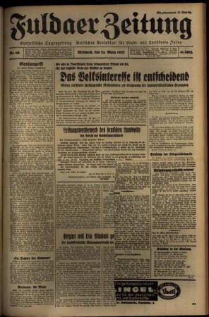 Erste Ausgabe vom Mittwoch, den 24. März 1937.