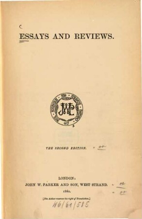 Essays and reviews