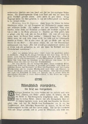 Allmählich vorwärts