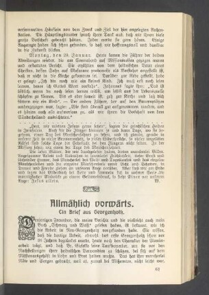 Allmählich vorwärts