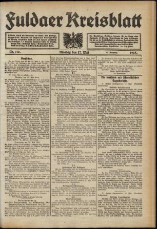 Ausgabe vom Montag, den 17. Mai 1915.