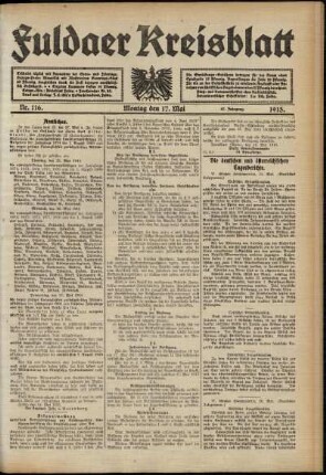 Ausgabe vom Montag, den 17. Mai 1915.