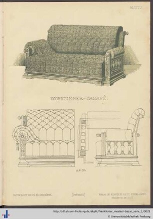 Blatt 7: Wohnzimmer-Canapé.