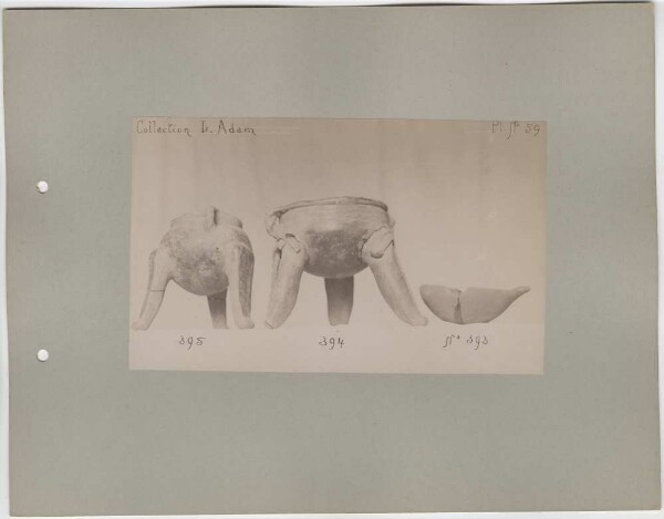 Three clay vessels. Collection L. Adam