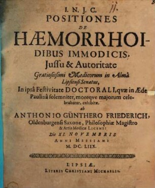 Positiones de haemorrhoidibus