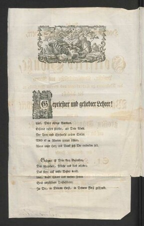 [Als der Hochwürdige und Hochgelahrte Herr, Herr Gottfried Schütze, ...]