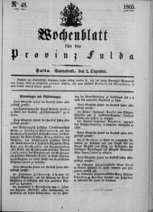 Nr. 48, Ausgabe vom 2. Dezember 1865