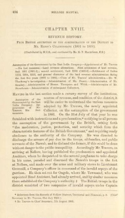 Chapter XVIII. Revenue history