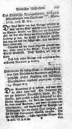 Vademecum für lustige Leute. Vierter Theil.