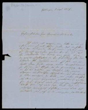 Brief von Hermann Oesterley an Louis Spohr