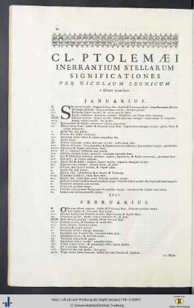 Cl. Ptolemaei inerrantium stellarum significationes.