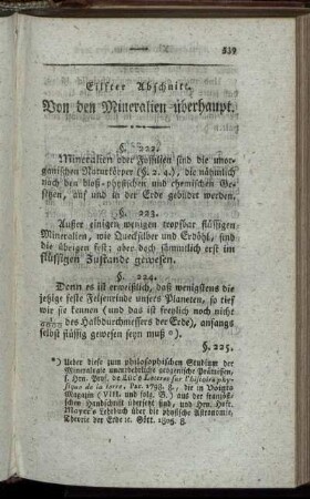 Eilfter Abschnitt. Von den Mineralien überhaupt