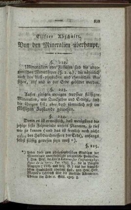 Eilfter Abschnitt. Von den Mineralien überhaupt