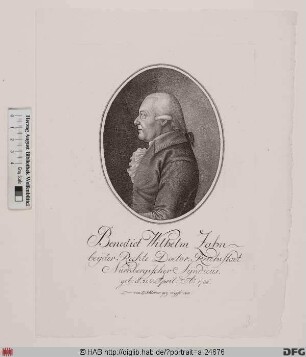 Bildnis Benedikt Wilhelm Zahn