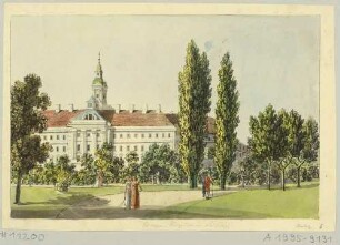 Das Zucht- und Waisenhaus Georgenhaus an der neuen Parkanlage im Nordosten von Leipzig, Blatt 3 aus Schwarz’ Romantischem Gemälde von Leipzig 1804 bei Tauchnitz