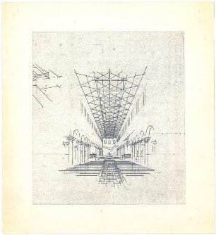 Döllgast, Hans; München; Basilika St. Bonifaz, Umplanung - Innenraum (Perspektive)