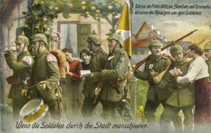 Wenn die Soldaten durch die Stadt marschieren.