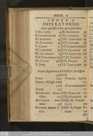 Index I. Imperatorum.