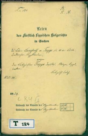 Tappe, Leibzüchter Nr. 9 zu Lütte gegen Langhof modo Tappe Nr. 9 zu Lütte - Leibzucht